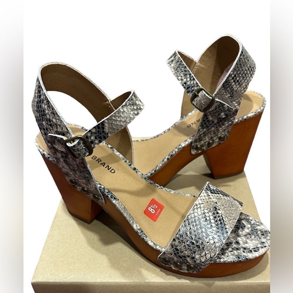 Lucky Brand Trisa Natural Africann Chunky Platform Heel Sandals women US 8.5 M